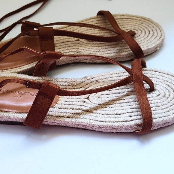 NWOT STRAPPY ESPADRILLE COGNAC - Picture 5 of 7